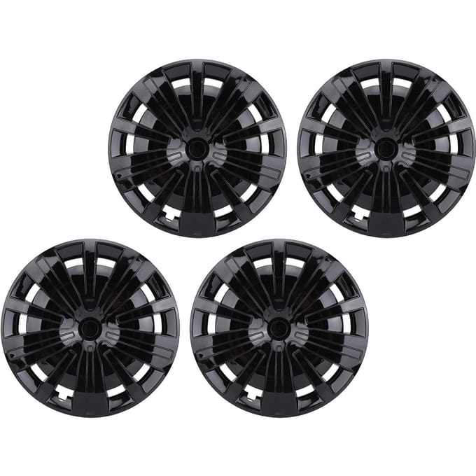 4 STUKS 16 Inch Naafdoppen Wieldeksels Vervanging R16 Wielvelgdeksel Klik-op Naafdoppen Kit Universeel black