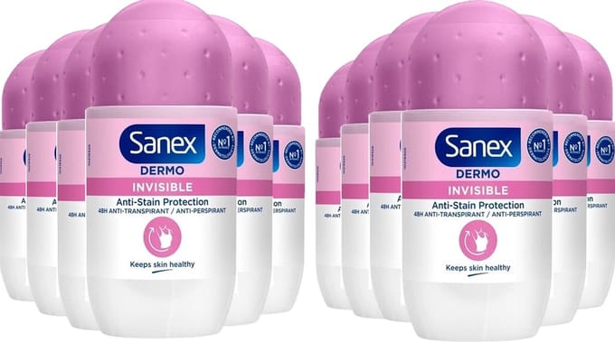 Sanex Deo Roller Dermo Invisible - Voordeelverpakking 12 x 50 ml