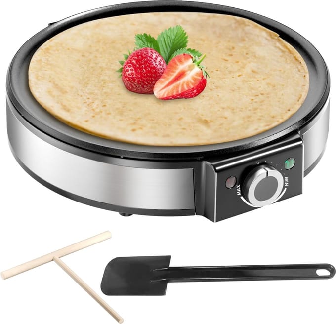 TIM® Pannenkoekenmaker-Pancakemaker-Pannenkoek-Zilver-‎33cmx37cmx11cm