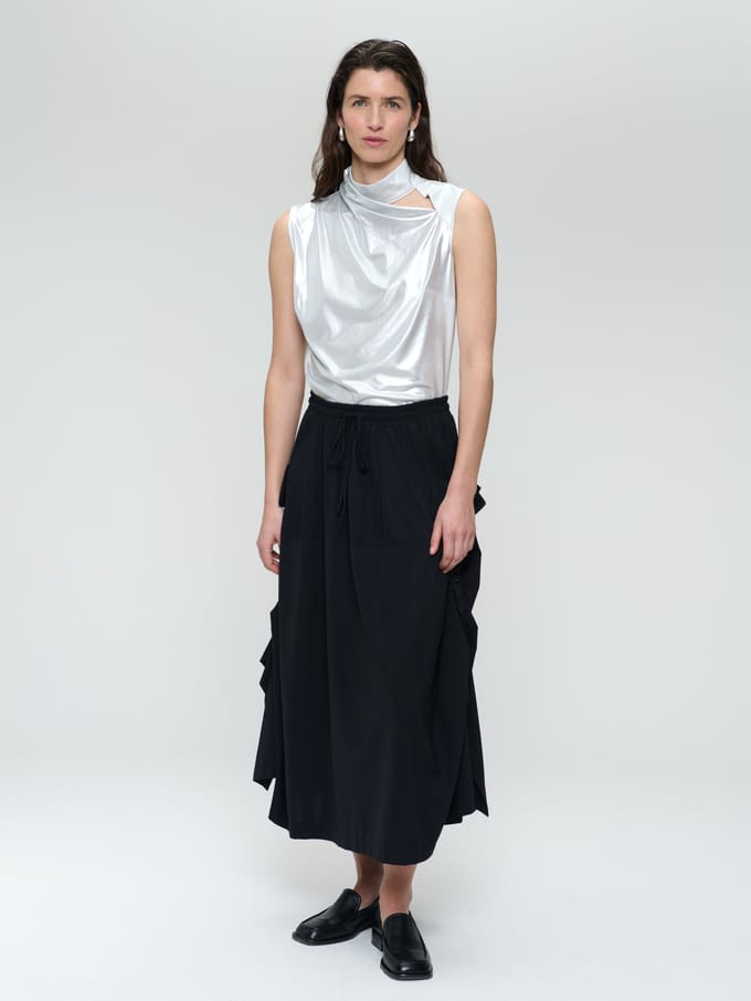 Rai stretch technical jersey skirt | Black - Black / L