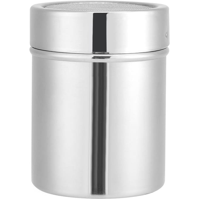 Kitchen Stainless Steel Chocolate Shaker Cocoa Coffee Powder Mesh Dispenser white