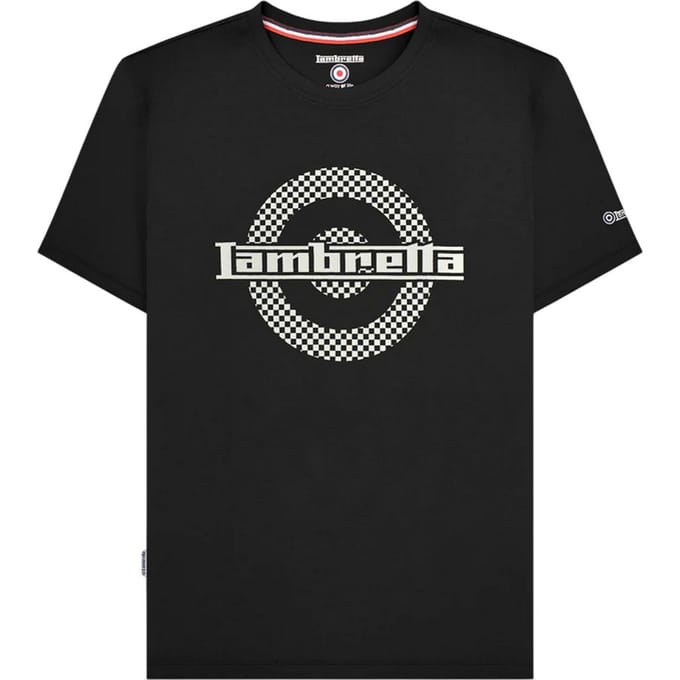 Lambretta Heren Target Two Tone T-Shirt (Zwart)