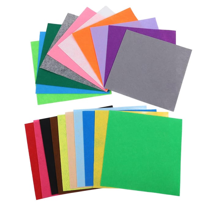 20 stuks Vilt Stoffen Vellen Assorti Kleur Zacht Geurloos 30x30cm Vilt Doek voor DIY Productie Knutselen blue
