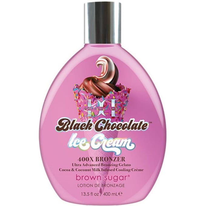 Brown Sugar Double Dark Black Chocolate Ice Cream - zonnebankcreme - 400X bronzers - 400 ml