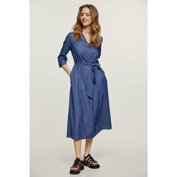 Hemelsblauwe Midi Dress met Riem