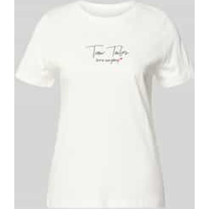 Tom Tailor - T-shirt met logo-print - Maat L - Whisper White