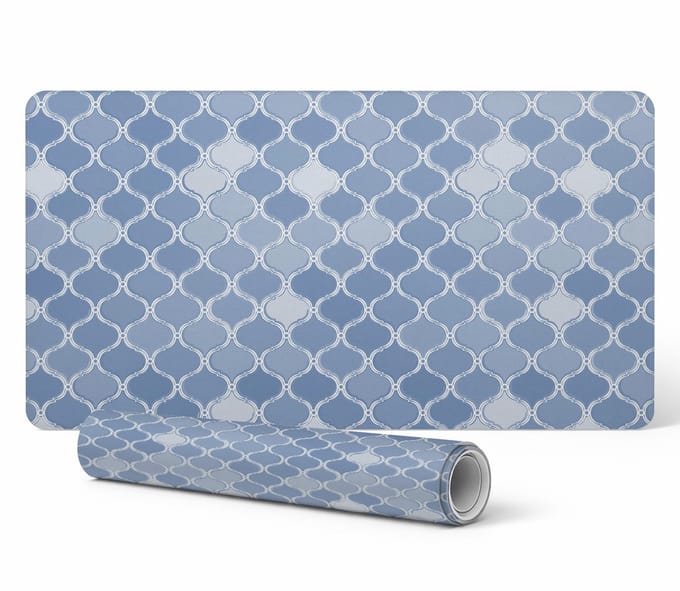 Beschermende vinyl werkmat met geometrisch patroon, 90x45 cm