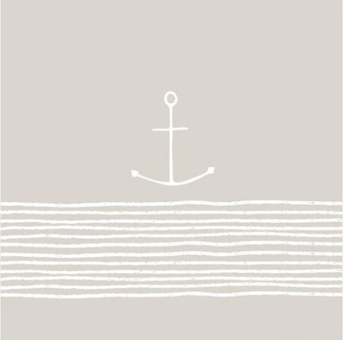 Lunch servetten Pure Anchor taupe - PPD - 33x33 cm