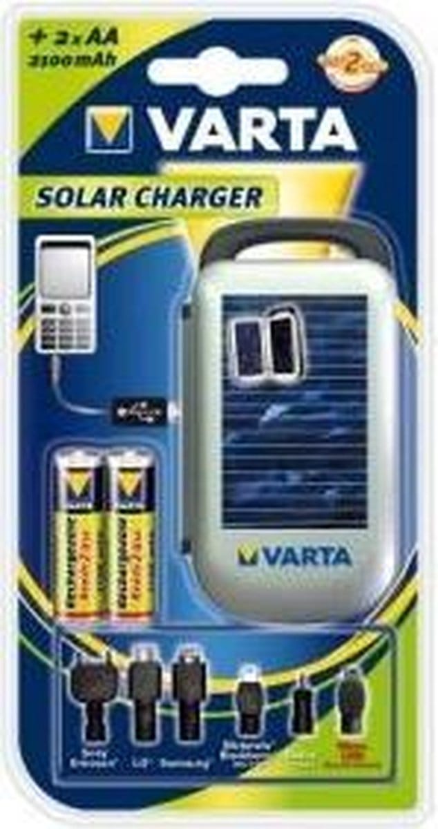 Varta Solar Charger + 2 x 2100 mAh NiMH batterijen