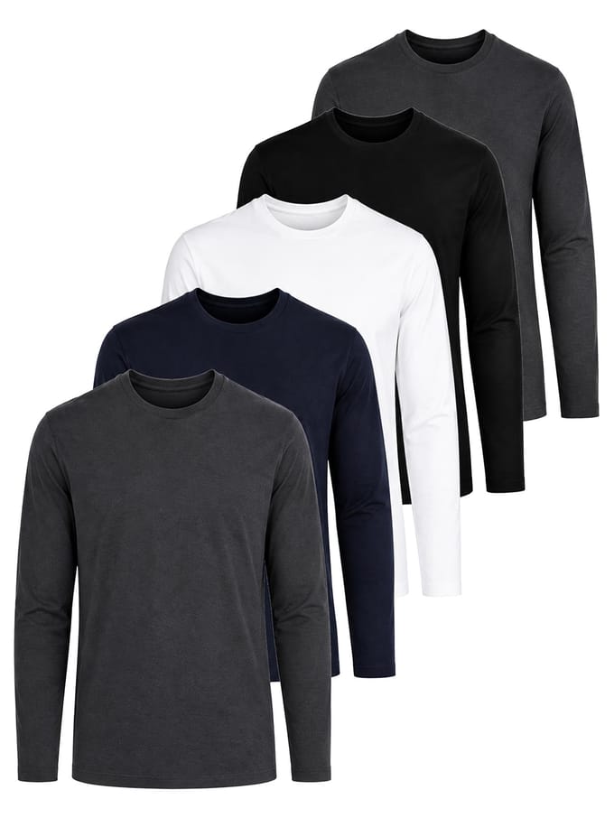 Kruze | T-shirts met lange mouwen voor heren – 5-pack