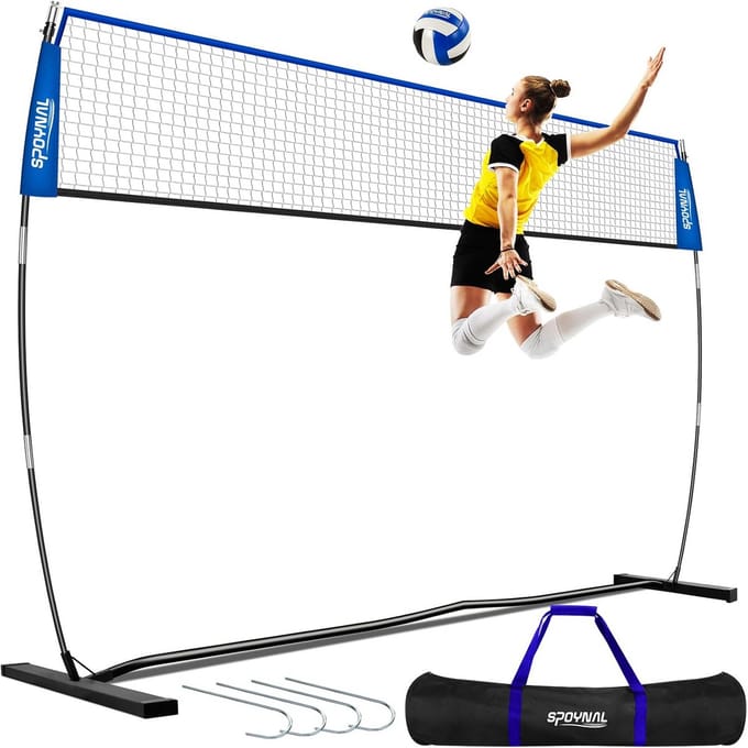 Draagbaar Volleybalnet Buiten - Verstelbare Hoogte Trainingsset Tuin en Strand
