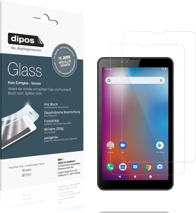 dipos – 2x Pantserfolie geschikt voor Brave BT7X1 | 9H Screenprotector
