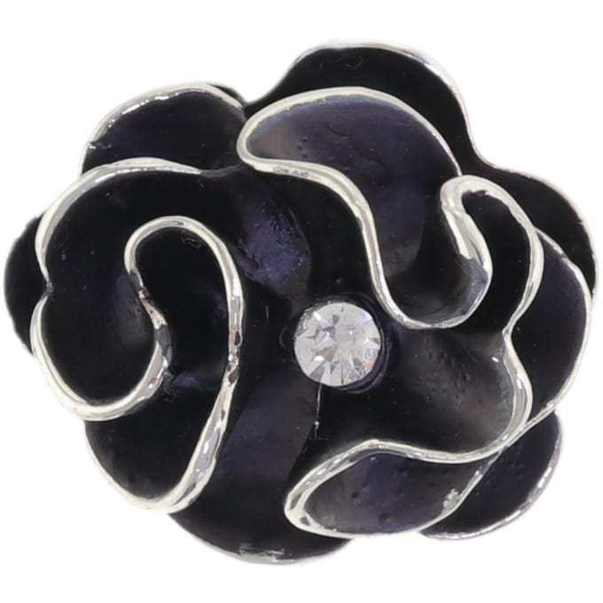 Behave - Ring - Zilverkleurige Bloemvormige Ring met Kristal – 16mm