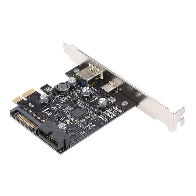 PCI-e naar USB3.1 Type-C uitbreidingskaart PCI-E naar USB snel opladen met 19-pins adapterkaart aan de voorkant GEN1