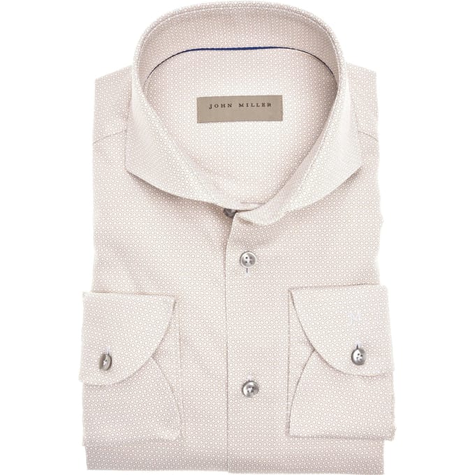 John Miller Tailored Fit Lange Mouw Overhemden Beige 5140516-630