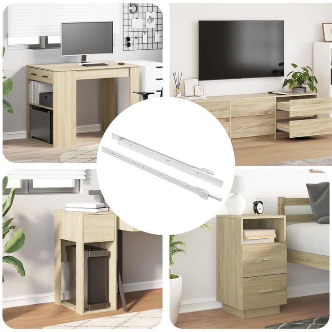 vidaXL Ladegeleider 2 pcs Wit 400 mm Staal