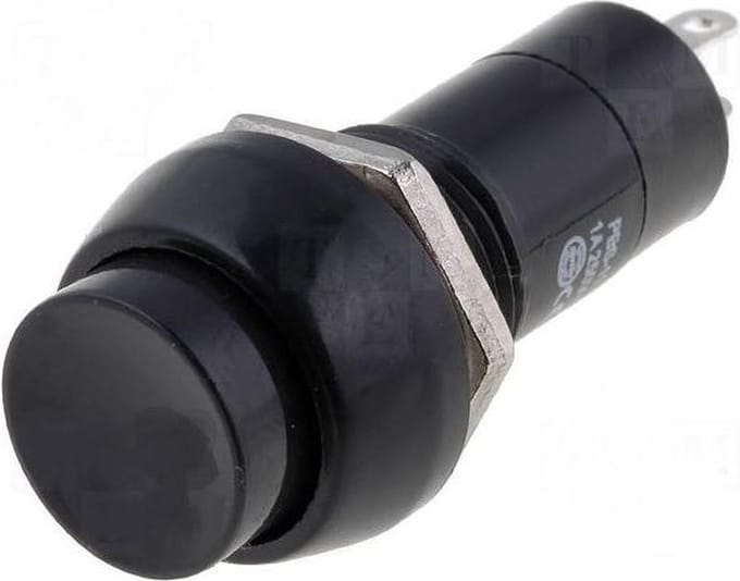 Schakelaar 2 Polig - 1A - 250V - Zwart Rond - on/off