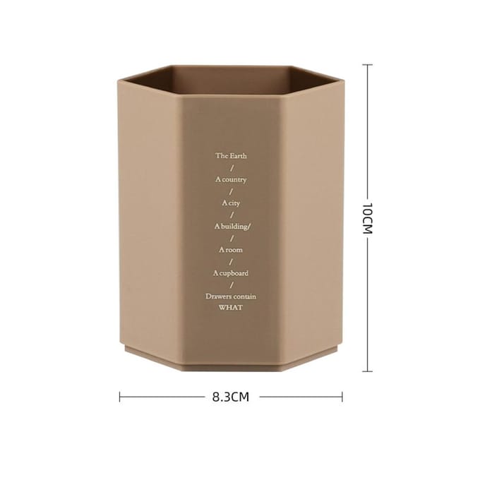 Porte-stylo au Design Hexagonal créatif, grande capacité, Pot à crayons, brosse, conteneur de rangement, boîte en plastique, organisateur de papeterie de bureau gray
