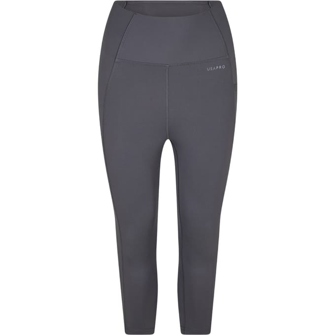 USA Pro Dames/Dames Cropped Leggings (Houtskool)