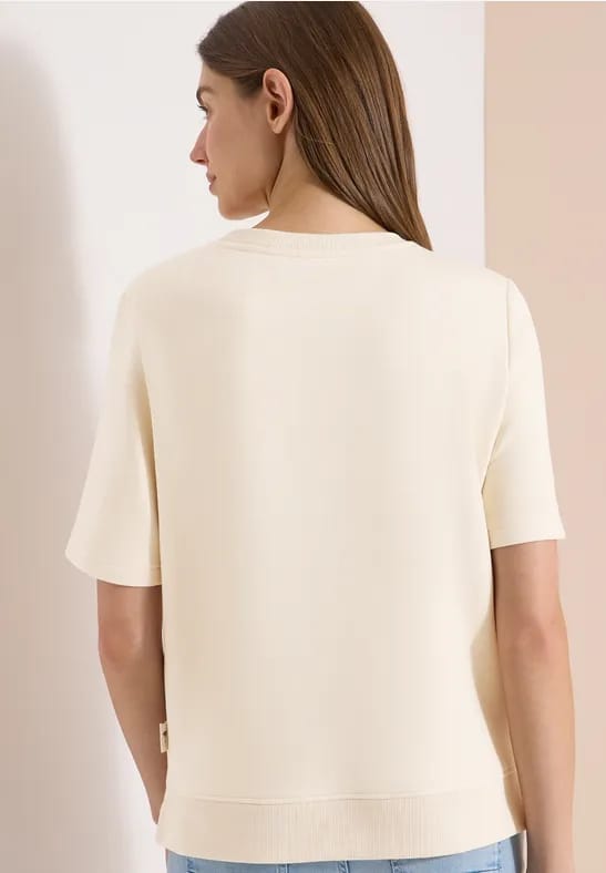 Sweater met korte mouwen en tekst