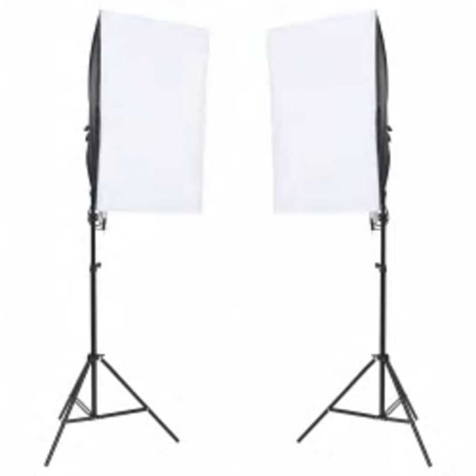 vidaXL - Fotostudioset - met - verlichtingsset, - achtergrond - en - reflector