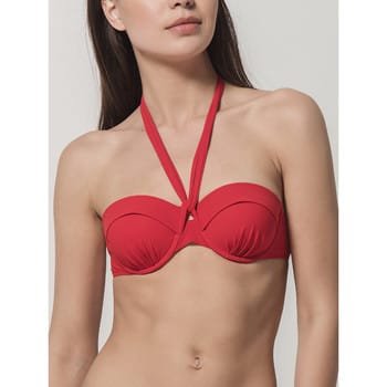 Bikini Luna Splendida Bandeau zwempak topje Blue Sense Splendida rood