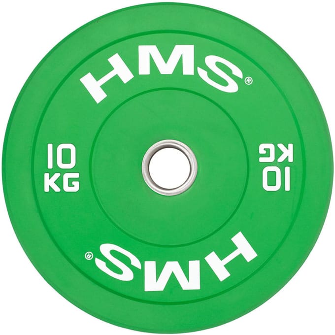 HMS CBR Serie - Olympische Bumper Schijf - 10kg - Groene Kleur - Gum Gecoat
