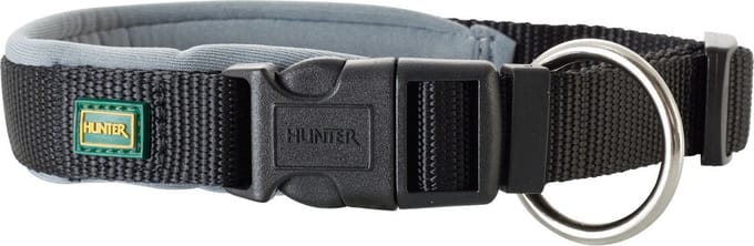 Hunter Klikhalsband Neopreen Vario Plus Zwart&Grijs - Hondenhalsband - M-L 45-50x2.5 Cm