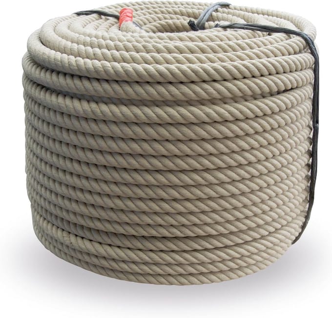 Natuurlijk Hennep Touw Ø 32 mm - 4-Draads Geslagen - 10 Meter