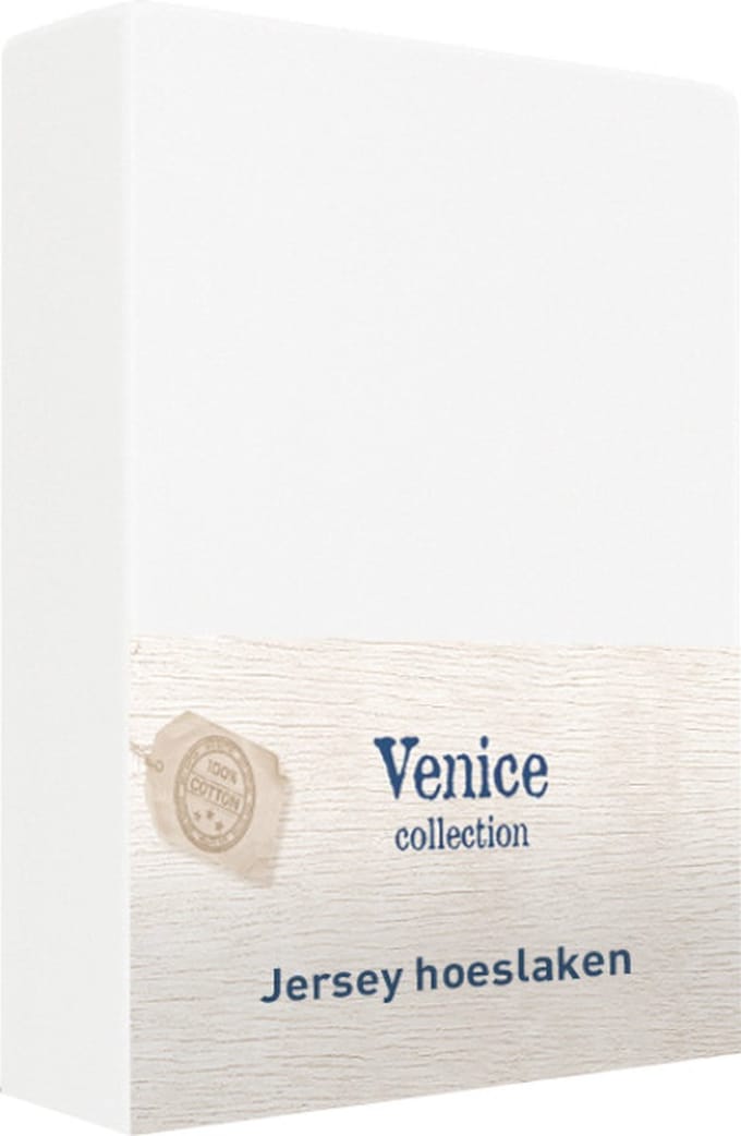 Venice Jersey Hoeslaken Wit 80/90 x 200 cm