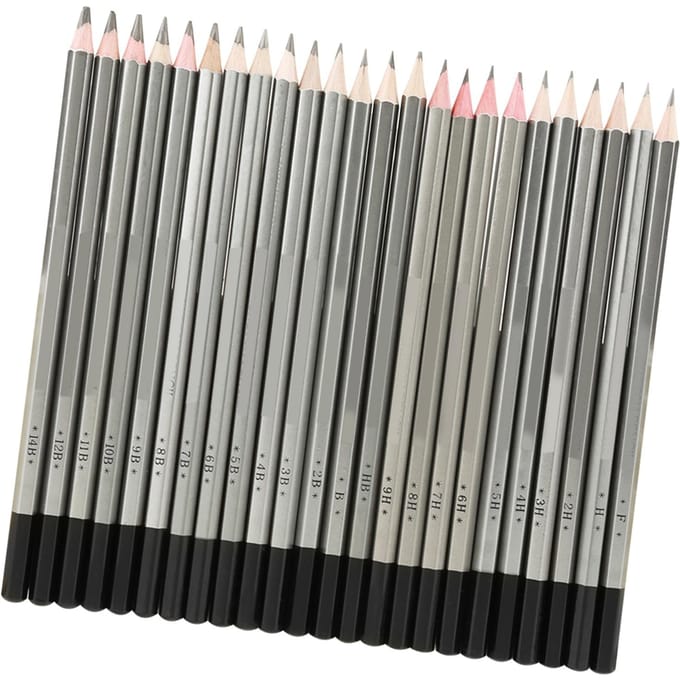 24Pcs Sketch Art Graphite Drawing Pencil NOn toxic Colored Paint  Pencil 9H-14B gray