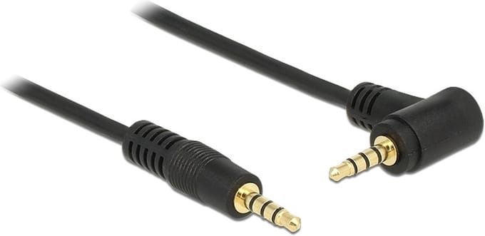 Delock 84737 Jackplug Audio Aansluitkabel [1x Jackplug male 3,5 mm - 1x Jackplug female 3,5 mm] 1 m Zwart