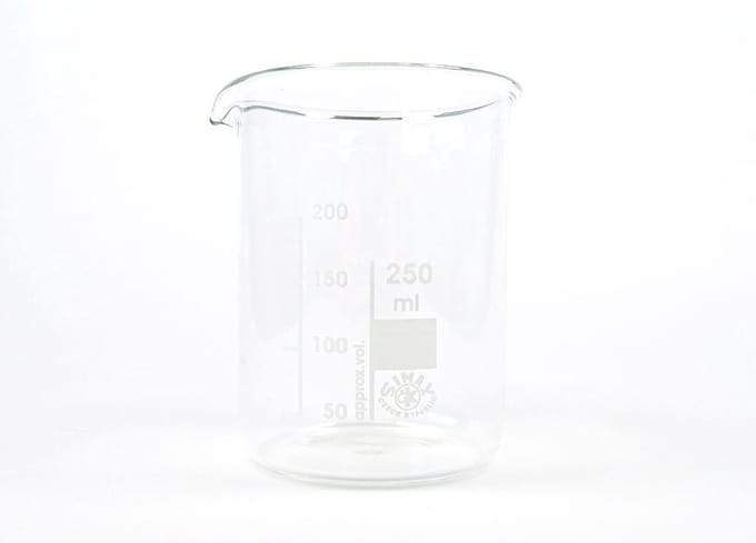 VOS Bekerglas 250 ml laag model – hittebestendig borosilicaatglas 3.3 – 1 stuk