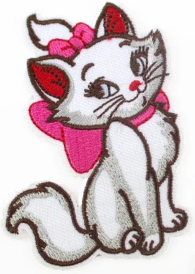Strijk embleem - Patch - Poes Marie - AristoCats - 6 x 8cm