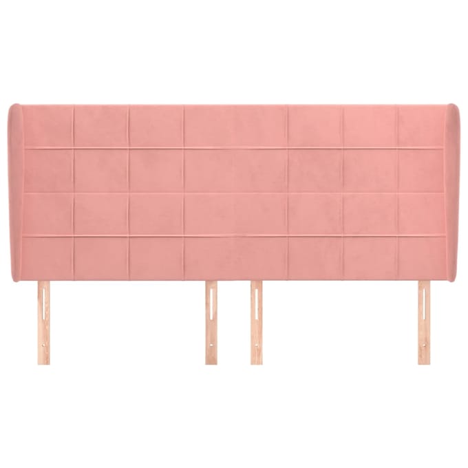 vidaXL - Hoofdbord - met - randen - 183x23x118/128 - cm - fluweel - roze