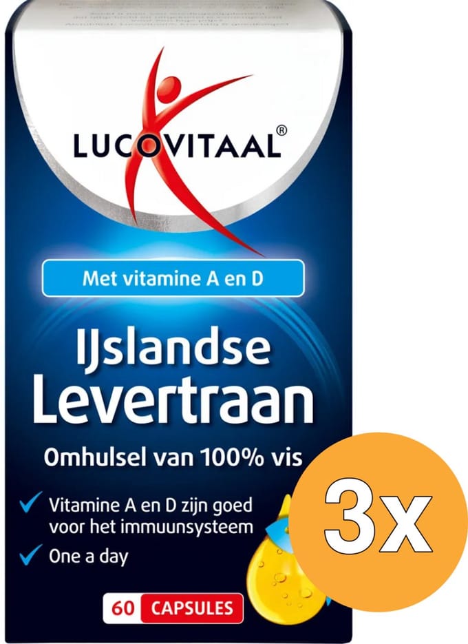 3x Lucovitaal Ijslandse Levertraan (60 capsules)