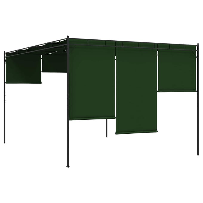 vidaXL - Prieel - 4 - x - 3 - x - 2,3 - m - Groen - Polyester - en - Staal