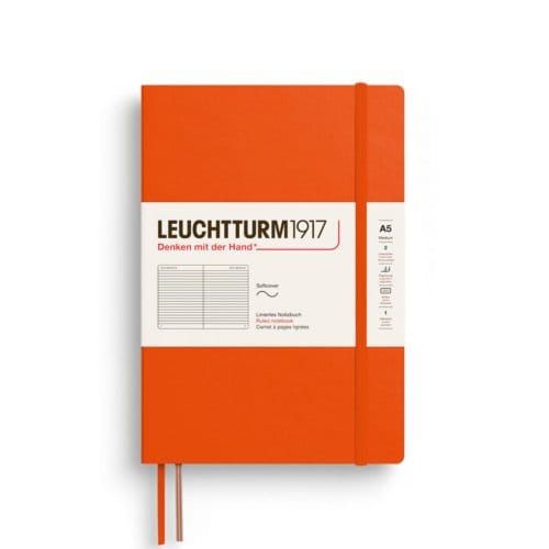 Leuchtturm1917 notitieboekje, softcover, medium a5, gelinieerd, pumpkin