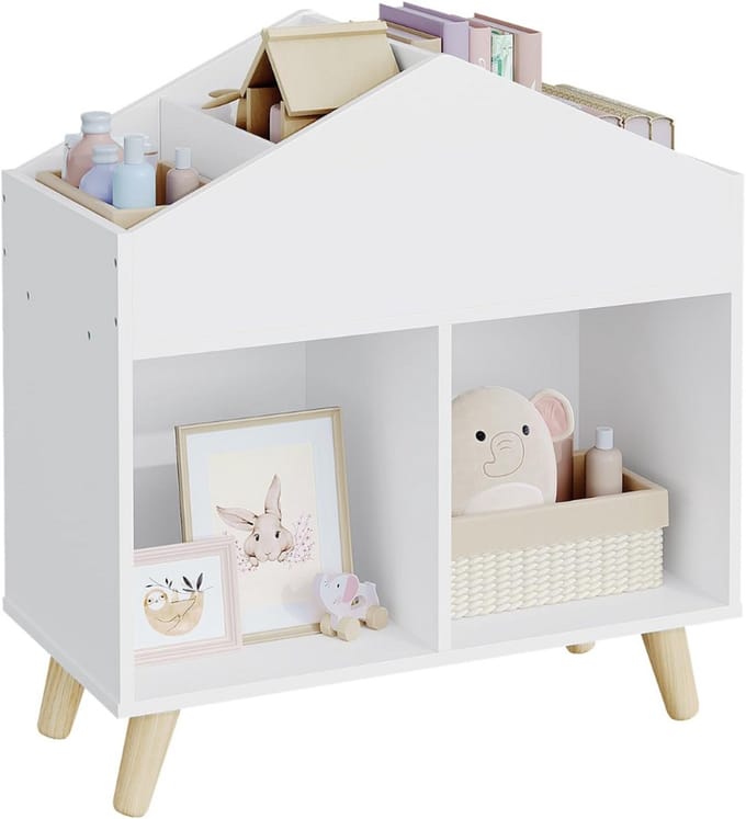 ZRSS® Kinderboekenkast - Boekenrek kinderkamer - Opbergkast hout - Wit