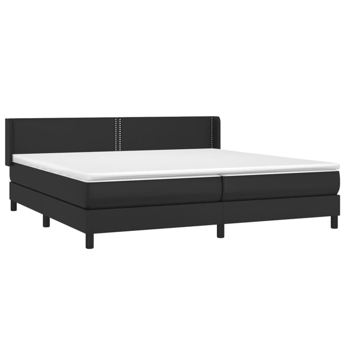 vidaXL - Boxspring - met - matras - kunstleer - zwart - 200x200 - cm