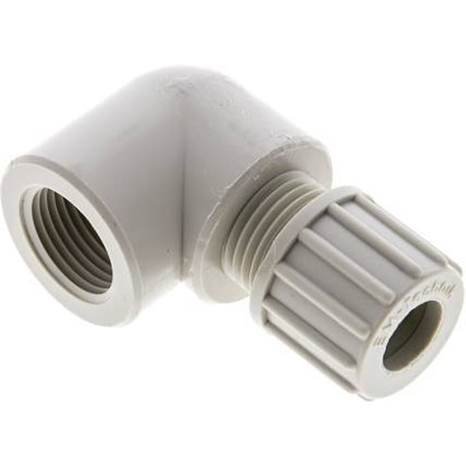 10x8mm & G3/8'' PP L-Vorm Knelfitting Binnendraad 10bar