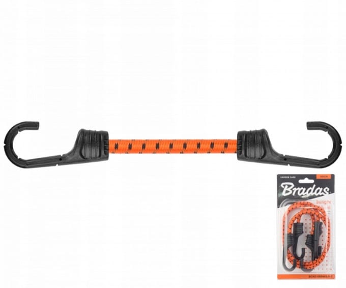 Bradas BCH2-08080OR-B - Elastisch Touw - 80cm - Metalen Haken - 2 Stuks