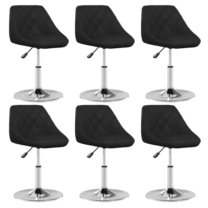 vidaXL - Eetkamerstoelen - 6 - st - kunstleer - zwart