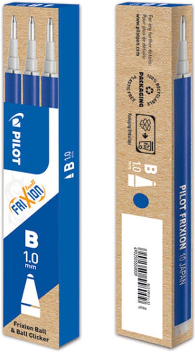 Pilot balpenvulling FriXion Ball/Clicker, blauw, etui van 3 stuks 12 stuks
