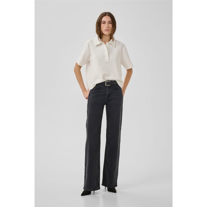 My Essential Wardrobe Mwhelle Polo Tee Tops & T-shirts Dames - Shirt - Wit - Maat S