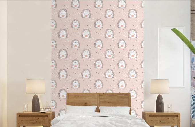 Behang - Fotobehang Egel - Pastel - Kinderen - Breedte 190 cm x hoogte 300 cm