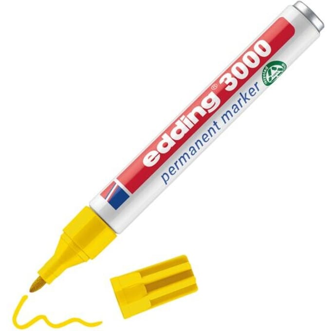 edding 3000 permanent marker rond - Geel - 1 stuk