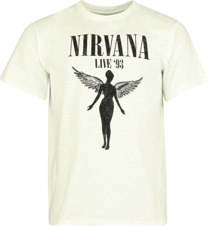 Nirvana T-shirt - Live '93 - S tot XXL - voor Mannen - wit