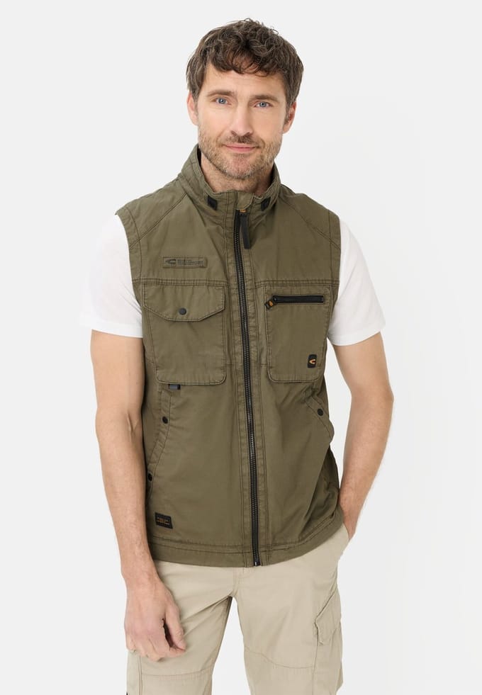 camel active Buiten Bodywarmer met binnenzakken - Maat - Olijfgroenmenswear-M