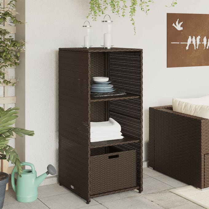 vidaXL - Tuinkast - 50x55x115 - cm - poly - rattan - bruin